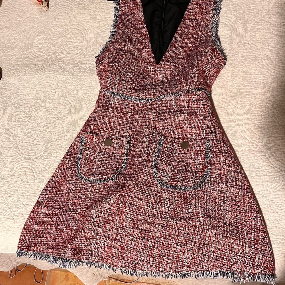 Cute Zara Pink Tweed Dress